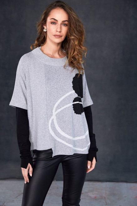 Naya Clothing igh neck placement print square top Naya Clothing igh neck placement print square top