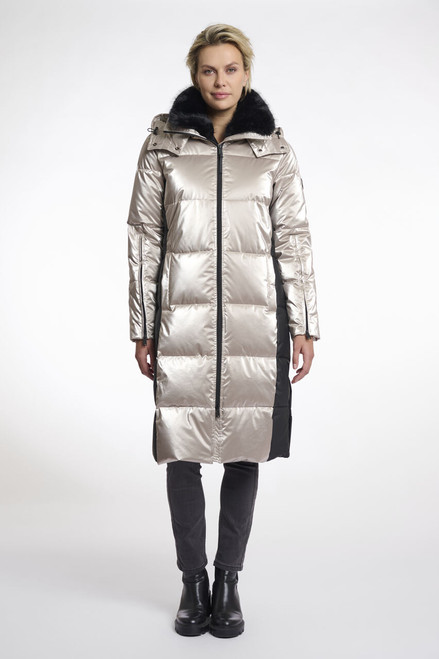 Rino & Pelle Ciara Ice Grey Metallic quilted Coat, Rino & Pelle Ciara Ice Grey Metallic quilted Coat,