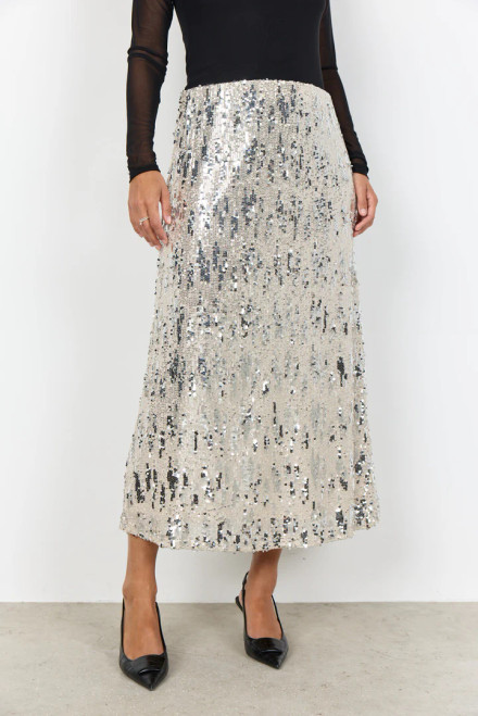 Soya Concept Silver Calf length skirt,