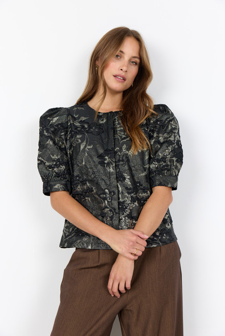 Soya Concept Puff sleeved Jaquard Jacket Soya Concept Puff sleeved Jaquard Jacket