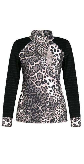 Dolcezza Animal print high necked top.