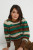 Cream Green Stripe Knit Sweater