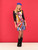 Dolcezza Abstract print Dress with black panels , 75626,