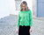 Marble Fashion Super soft viscose mix  relaxed fit round neck long  sleeve cardigan with shell  buttons and rib detail, 6500. Green ,