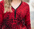 Marble Fashion V Neck Speckle red and Black sweater Zip Front, 7995,