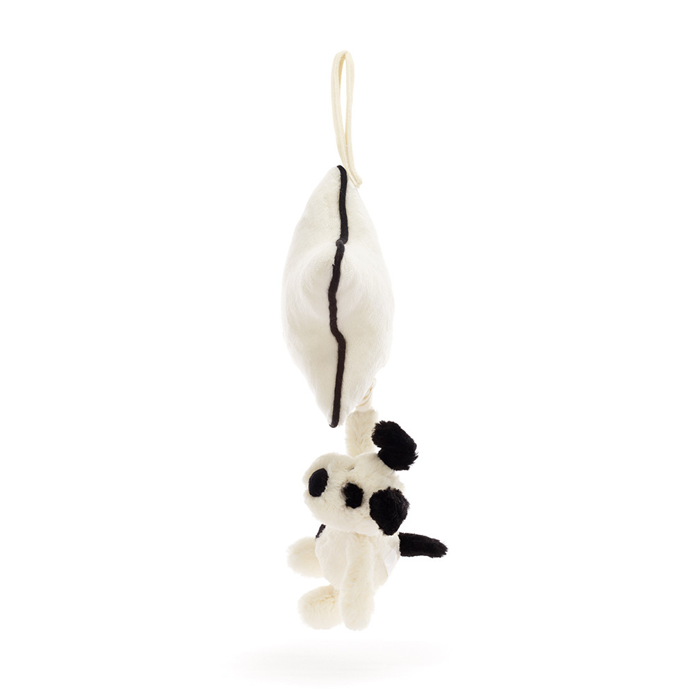 Bashful Black & Cream Puppy Musical Pull - Official Jellycat