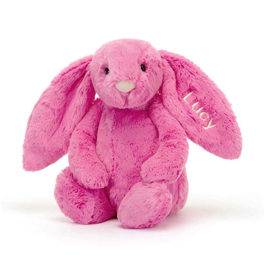 Personalized Bashful Hot Pink Bunny Medium - Official Jellycat