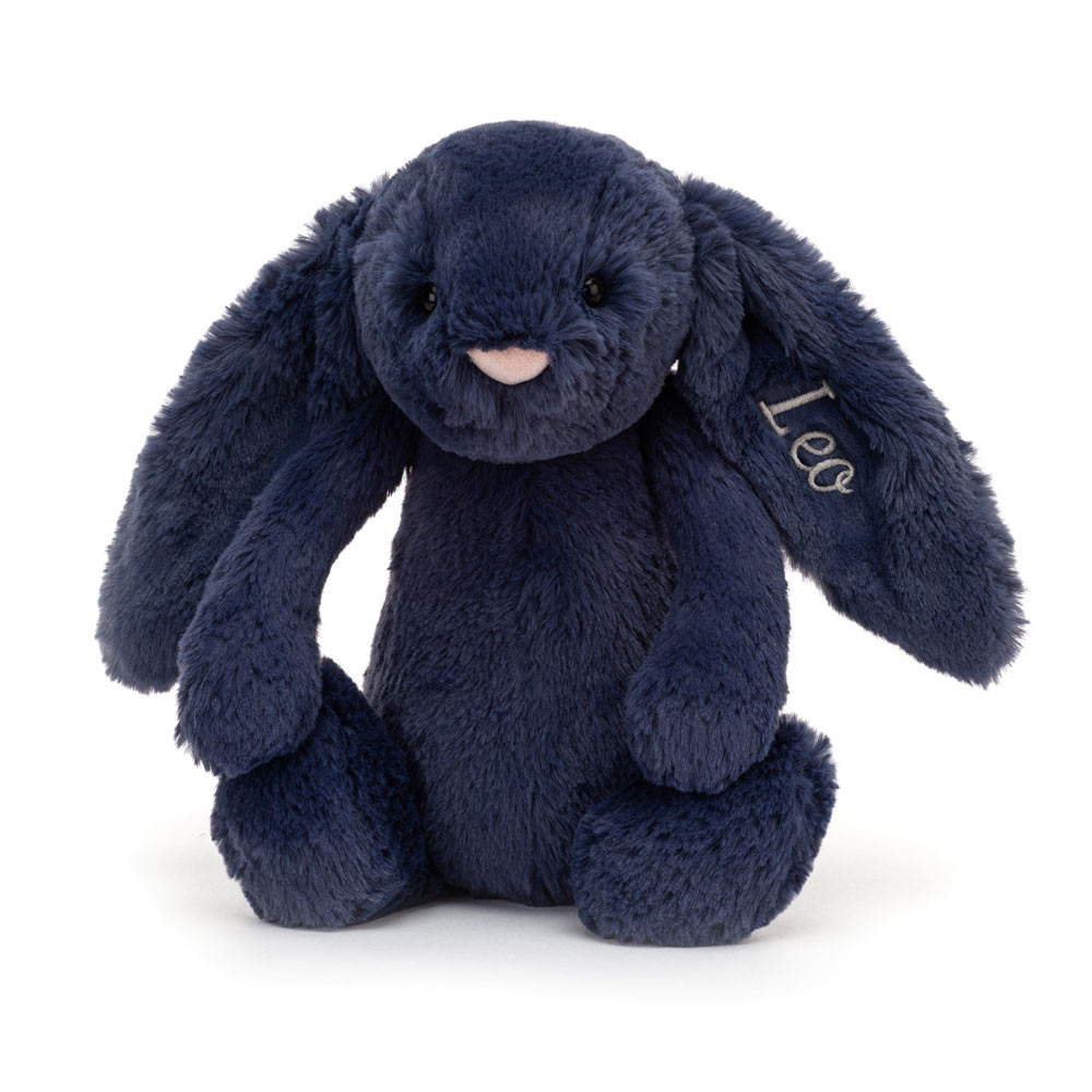 Personalized Bashful Navy Bunny Medium - Official Jellycat
