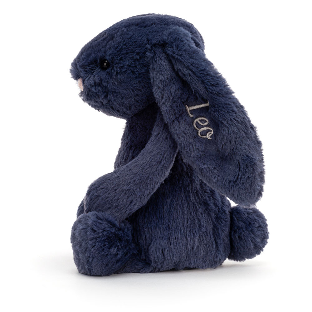 Personalized Bashful Navy Bunny Medium - Official Jellycat