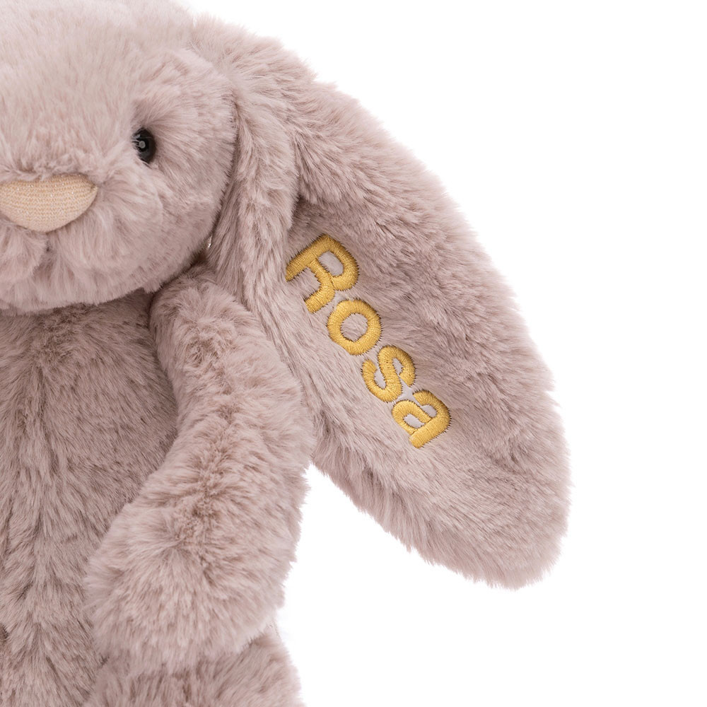 Personalized Bashful Luxe Bunny Rosa Medium - Official Jellycat