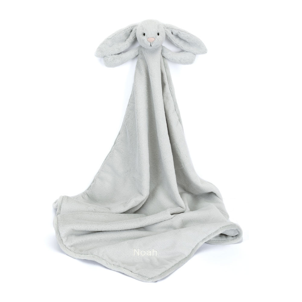 Personalized Bashful Silver Bunny Blankie - Official Jellycat