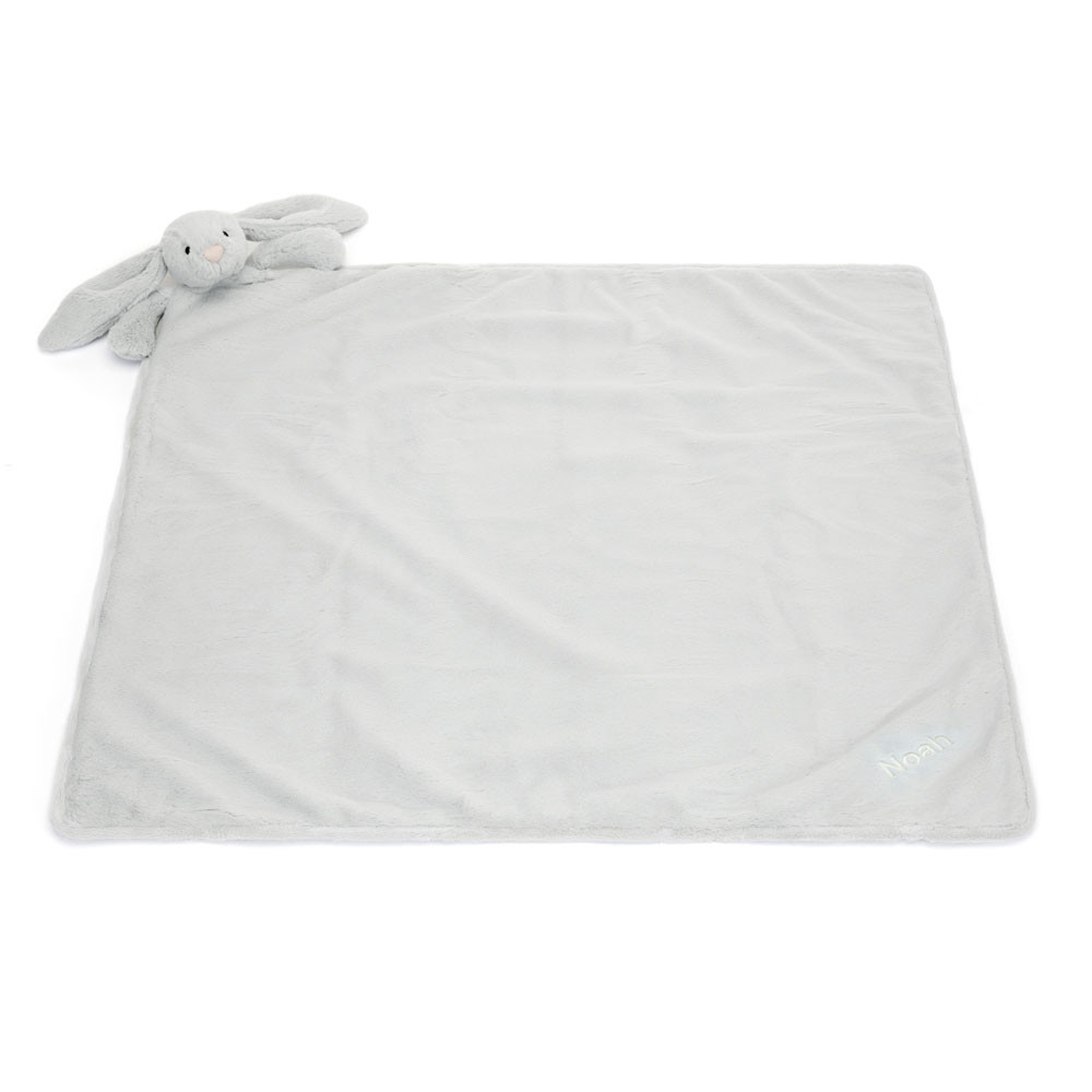Personalized Bashful Silver Bunny Blankie - Official Jellycat