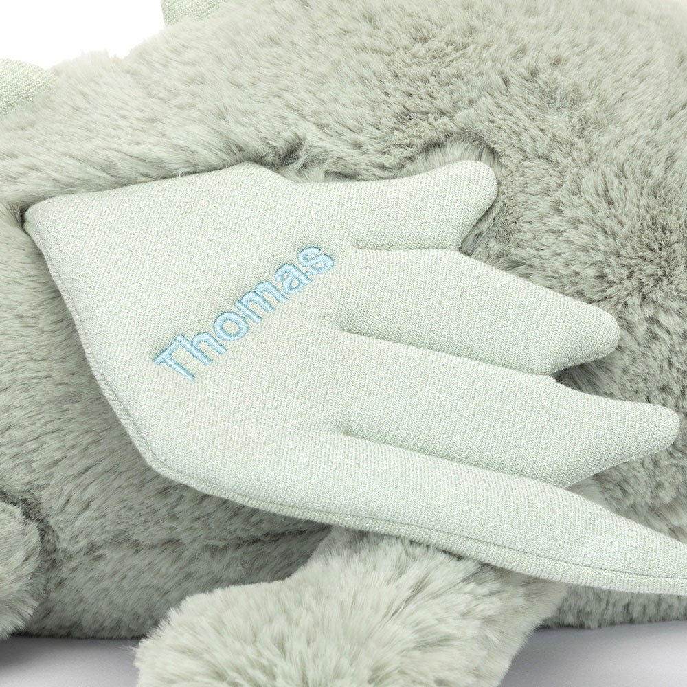 Personalized Sage Dragon Huge - Official Jellycat