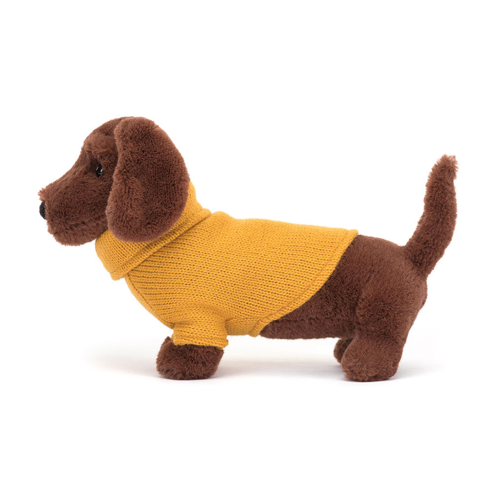 Sweater Sausage Dog Yellow - Official Jellycat