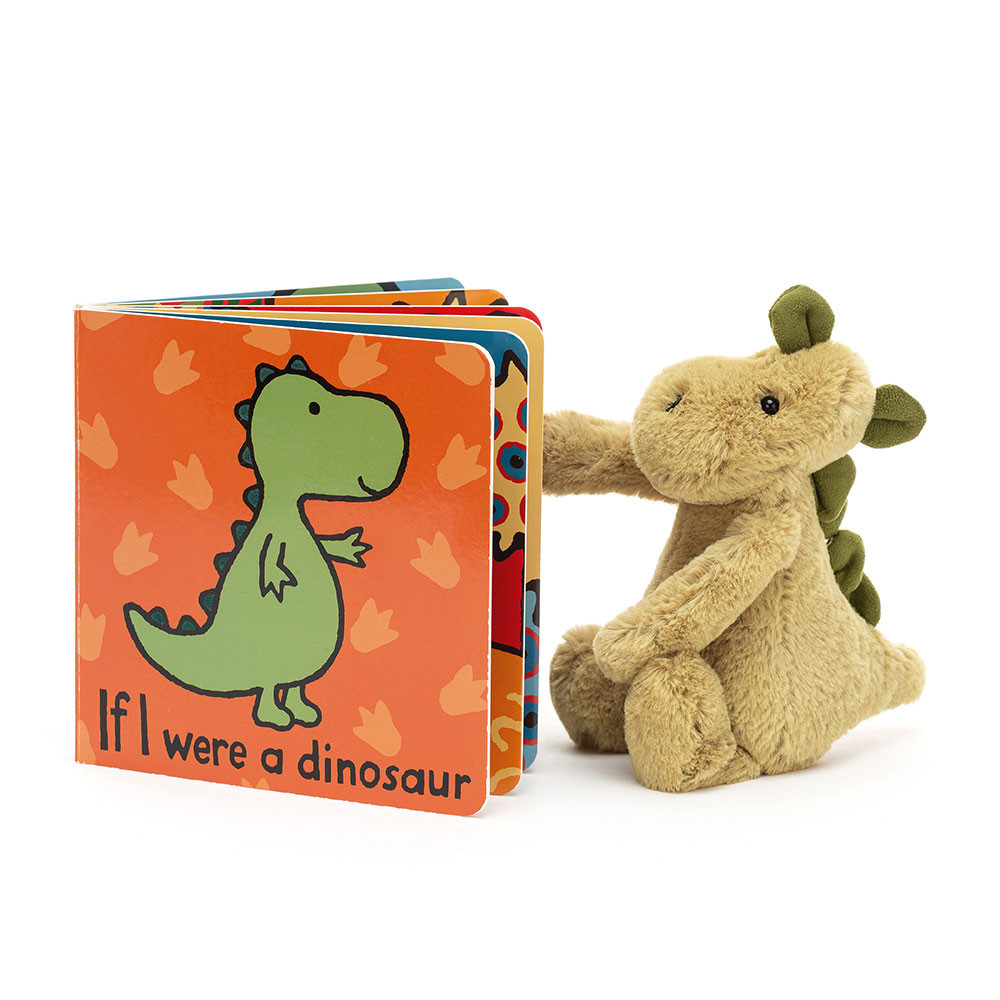 If I Were A Dinosaur Book and Bashful Dino - Official Jellycat