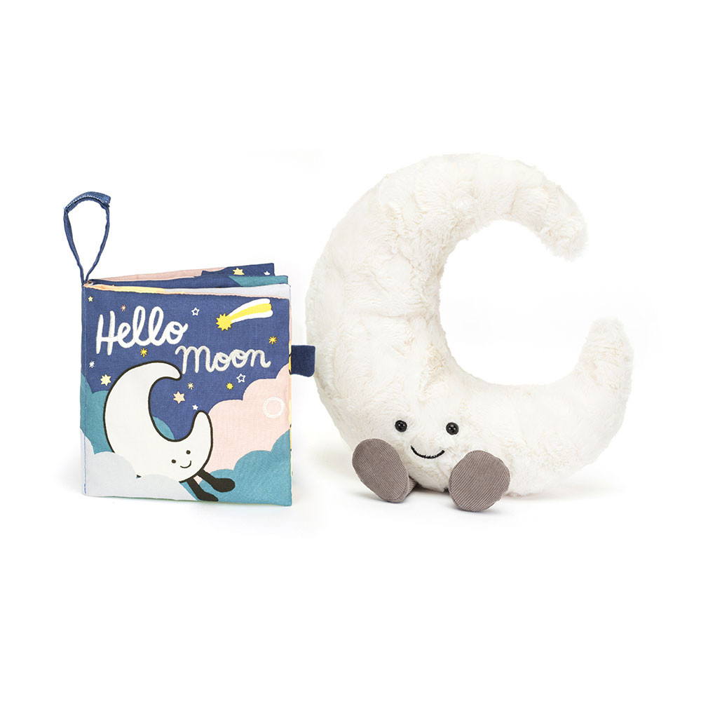 Hello Moon Fabric Book and Amuseables Moon - Official Jellycat