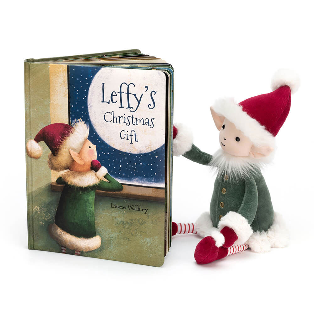 Leffy's Christmas Gift Book and Leffy Elf - Official Jellycat