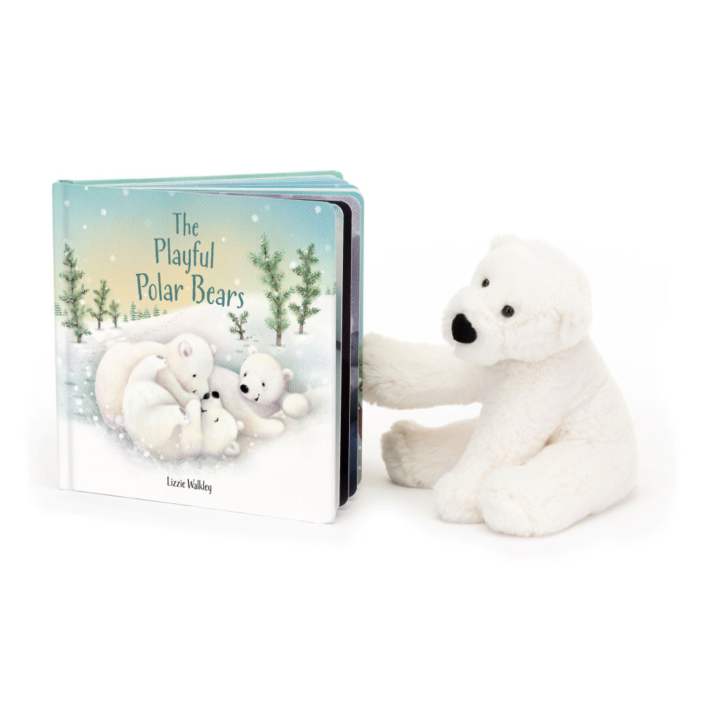 The Playful Polar Bears Book and Perry Polar Bear - Official Jellycat