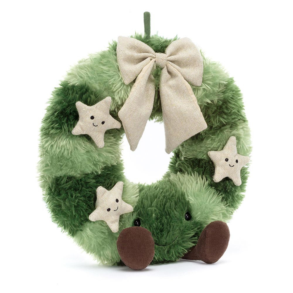 Jelly Cat クリスマスリース 緑色 Amuseables Nordic Spruce Wreath - Official Jellycat