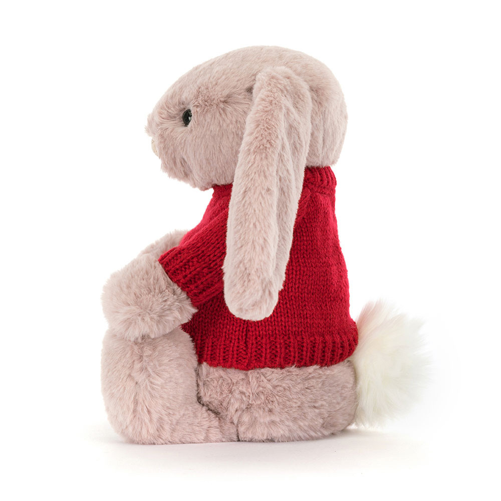 Bashful Luxe Bunny Rosa with Personalized Red Jumper - Official