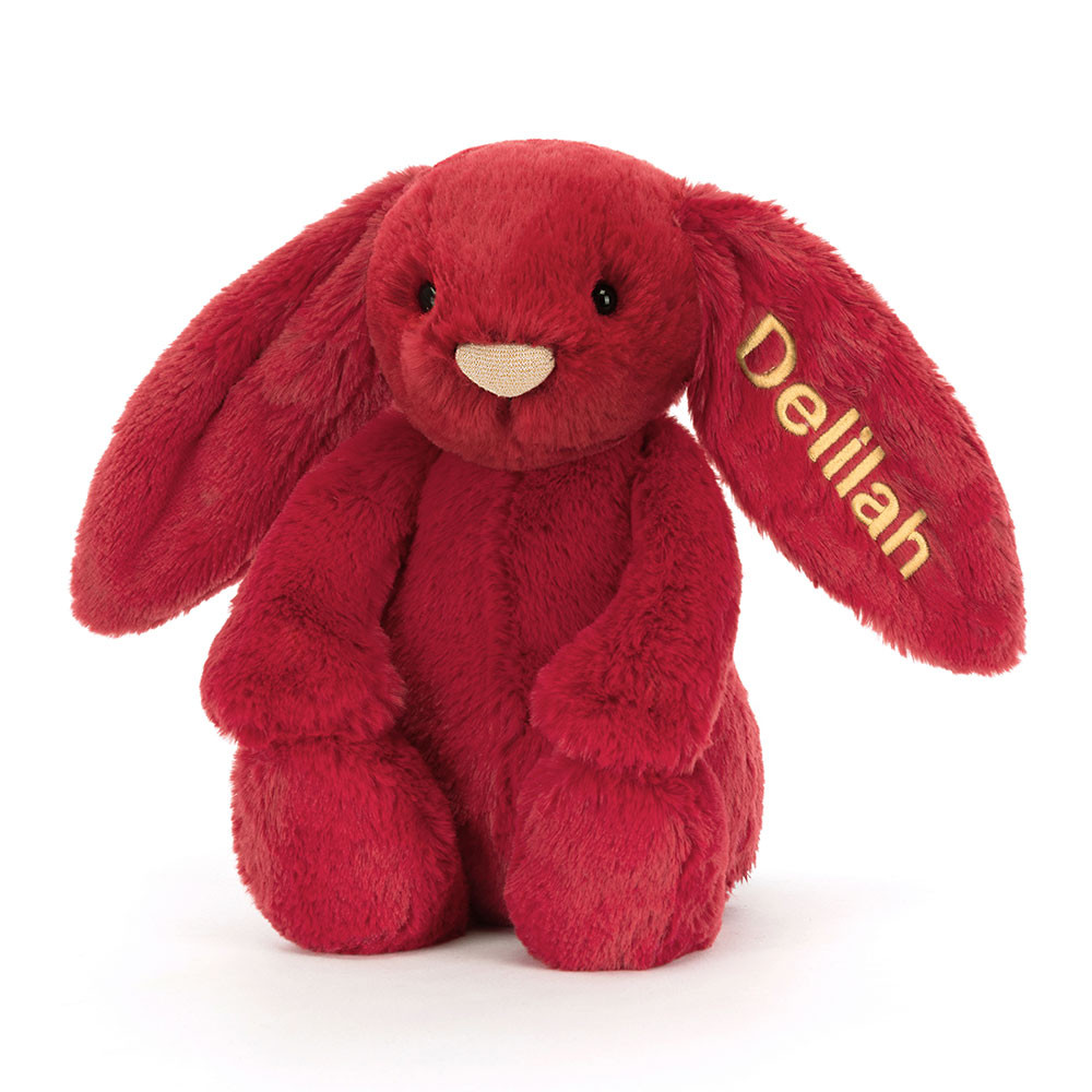 Personalized Bashful Luxe Bunny Scarlett - Official Jellycat