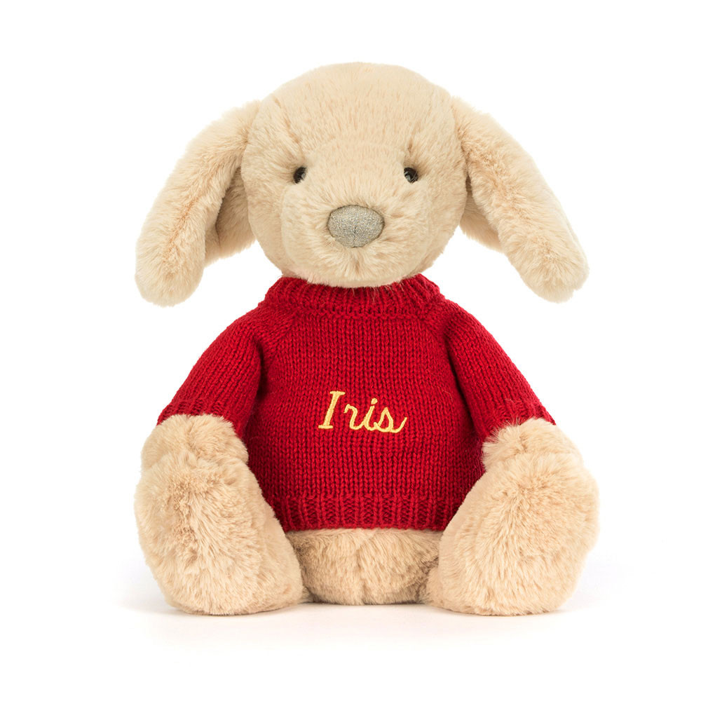 Bashful Luxe Puppy Orlando with Personalized Red Jumper - Official