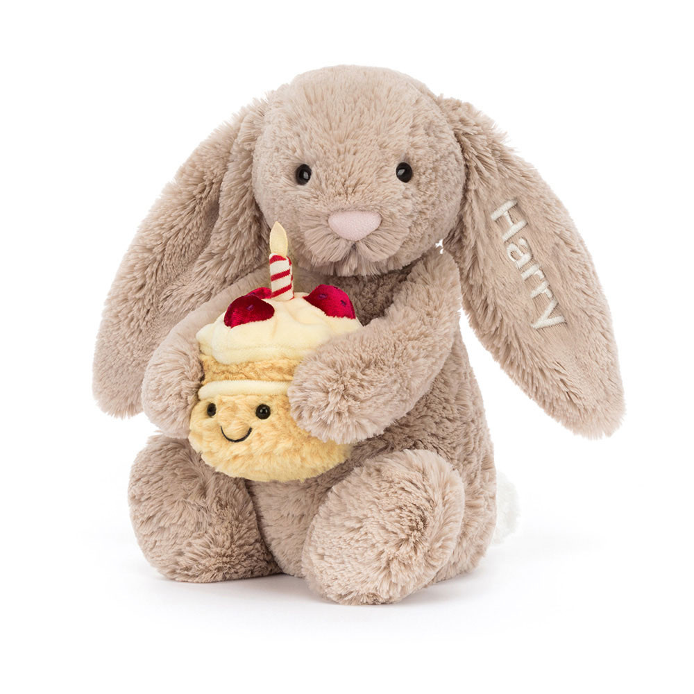 Personalized Bashful Beige Bunny 'Birthday' - Official Jellycat