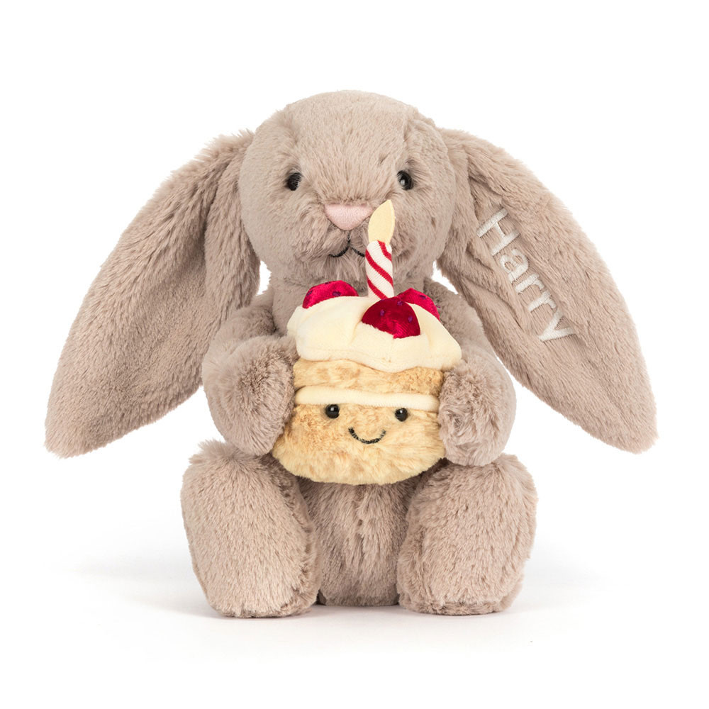 Personalized Bashful Beige Bunny 'Birthday' - Official Jellycat