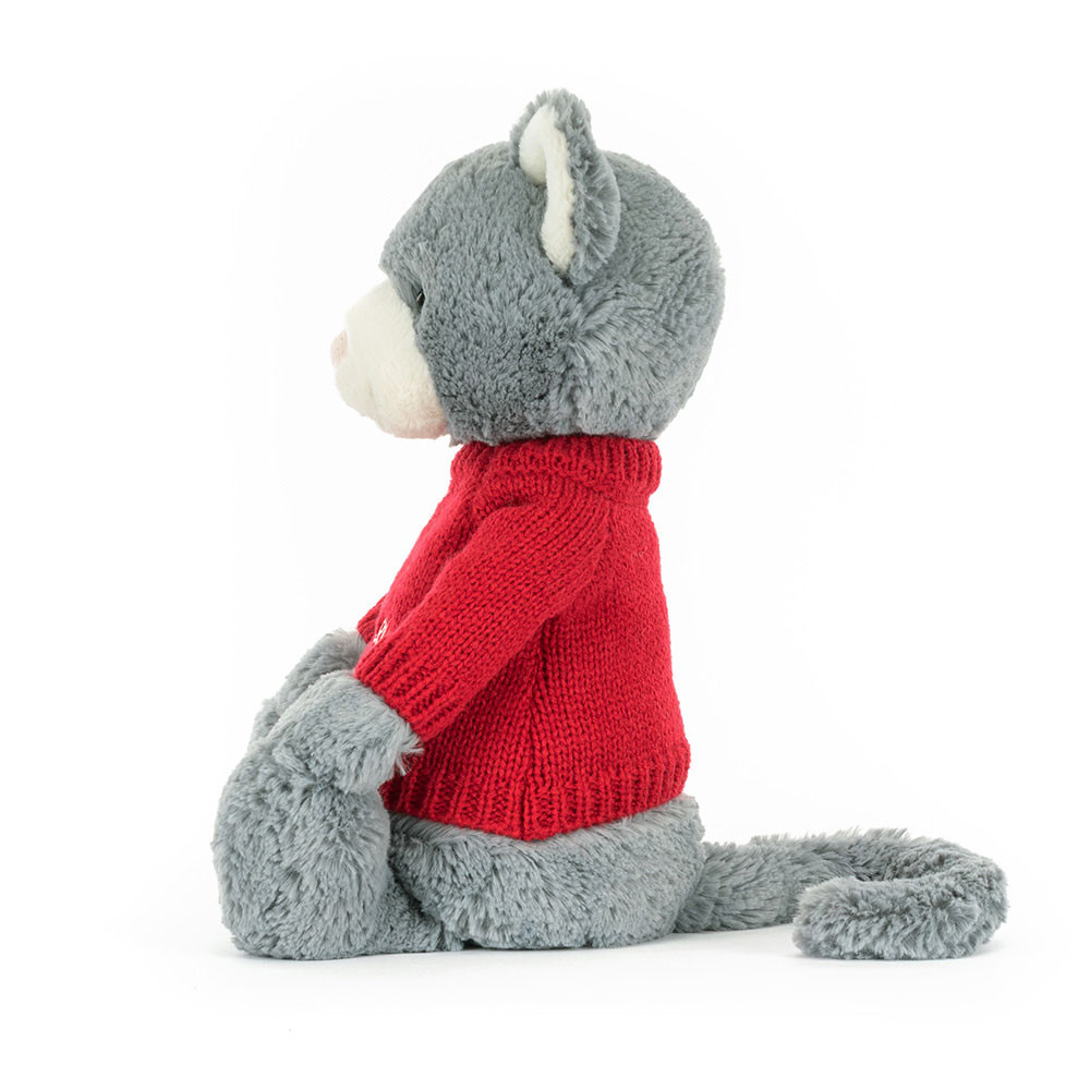 Bashful Kitten with Personalized Red Jumper - Official Jellycat