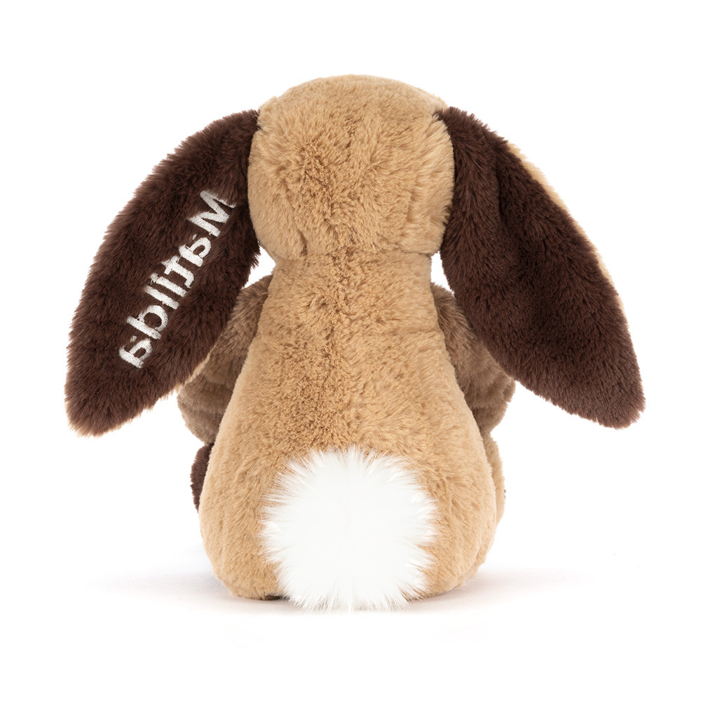 Personalized Bashful Patchwork Brown Bunny - Official Jellycat