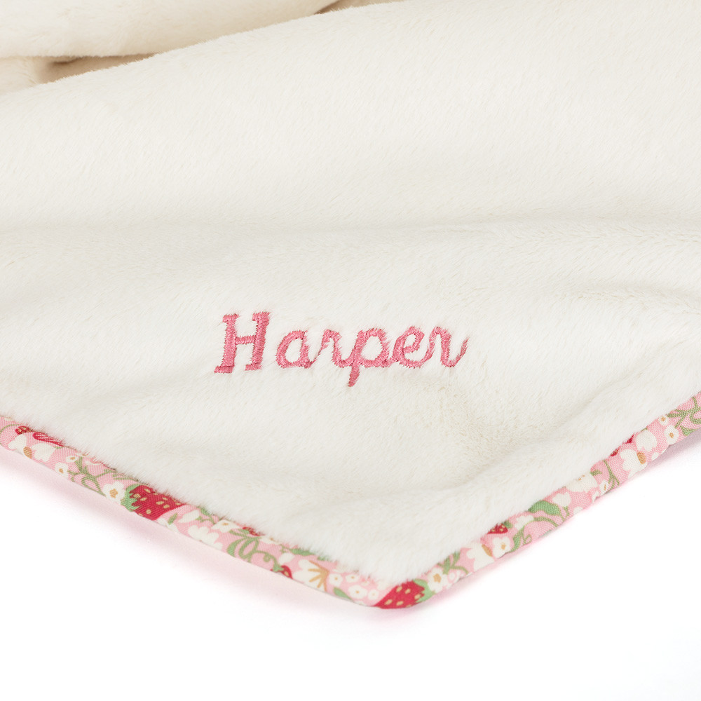 Personalized Blossom Cream Bunny 'Berry' Blankie - Official Jellycat