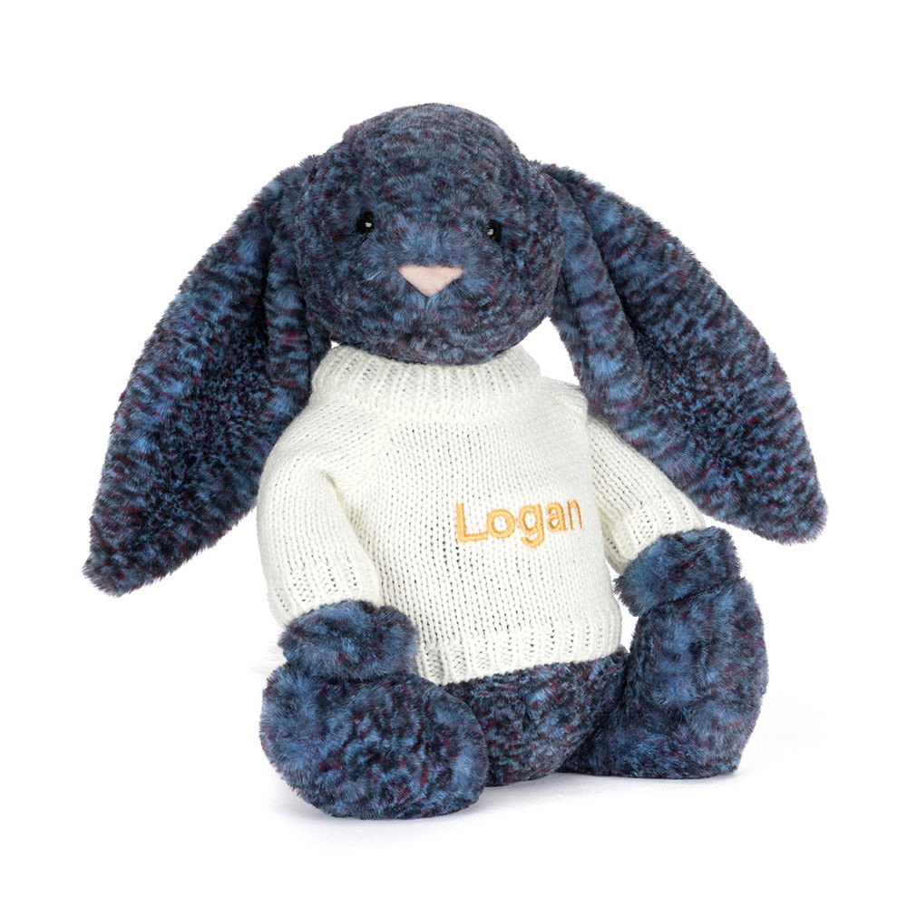 Hopscone Luxe Bunny with Personalized Cream Jumper - Official Jellycat