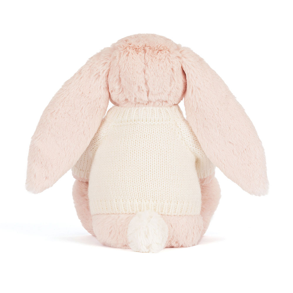 Bashful Blush Bunny 'Cherry' with Personalized Cream Jumper