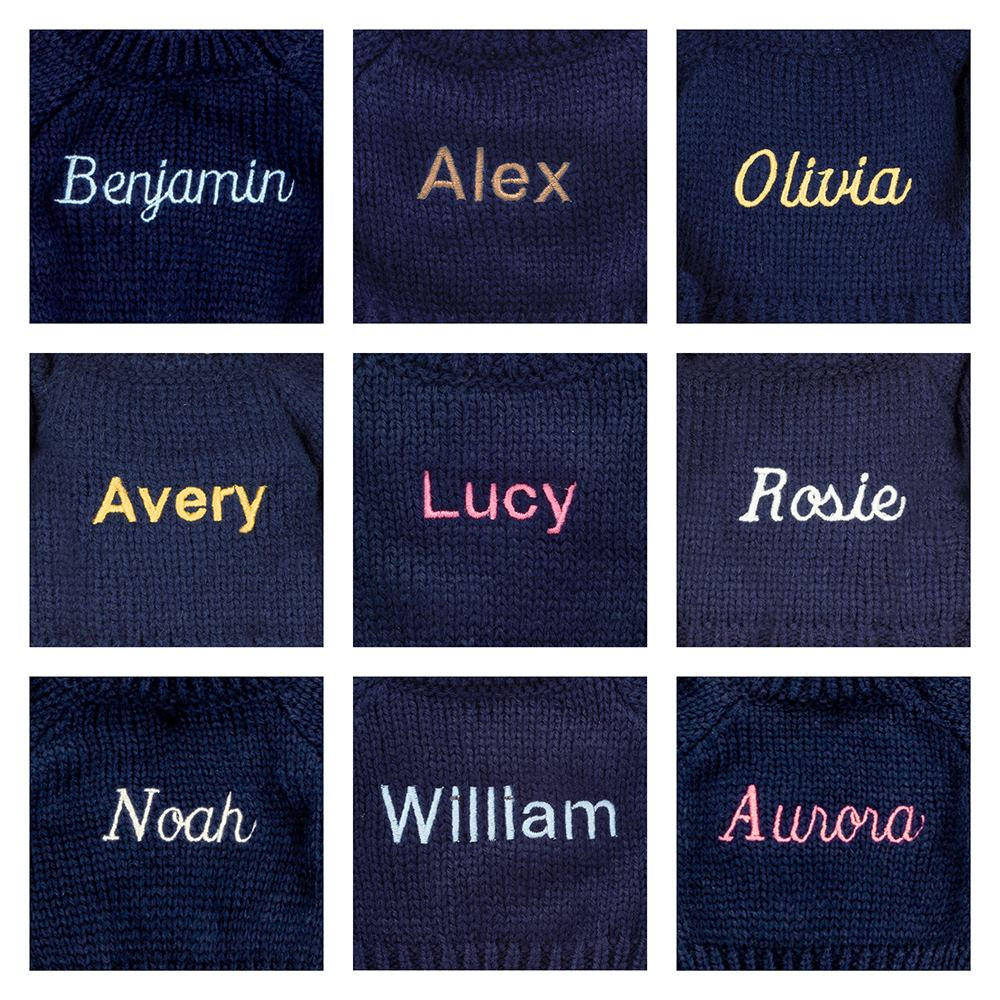 Bashful Blush Bunny 'Cherry' with Personalized Navy Jumper