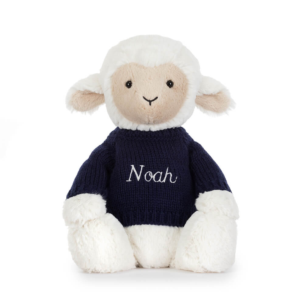 Skipson Lamb with Personalized Navy Jumper - Official Jellycat
