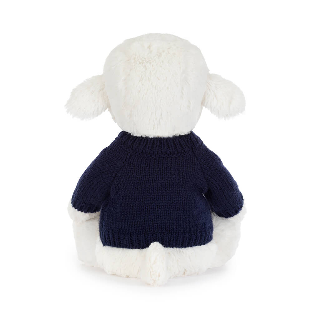 Skipson Lamb with Personalized Navy Jumper - Official Jellycat