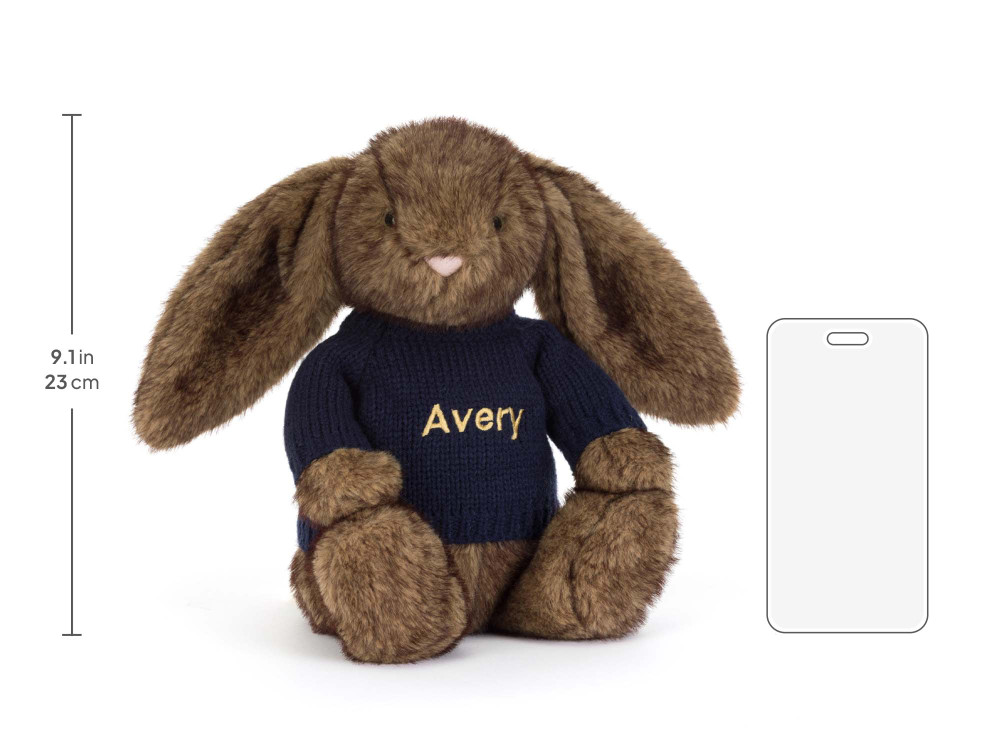 Hoppleston Luxe Bunny with Personalized Navy Jumper - Official