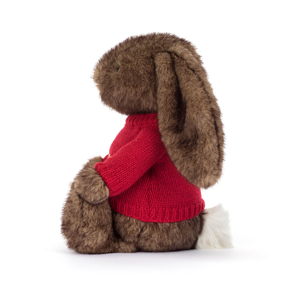 Hoppleston Luxe Bunny with Personalized Red Jumper - Official Jellycat