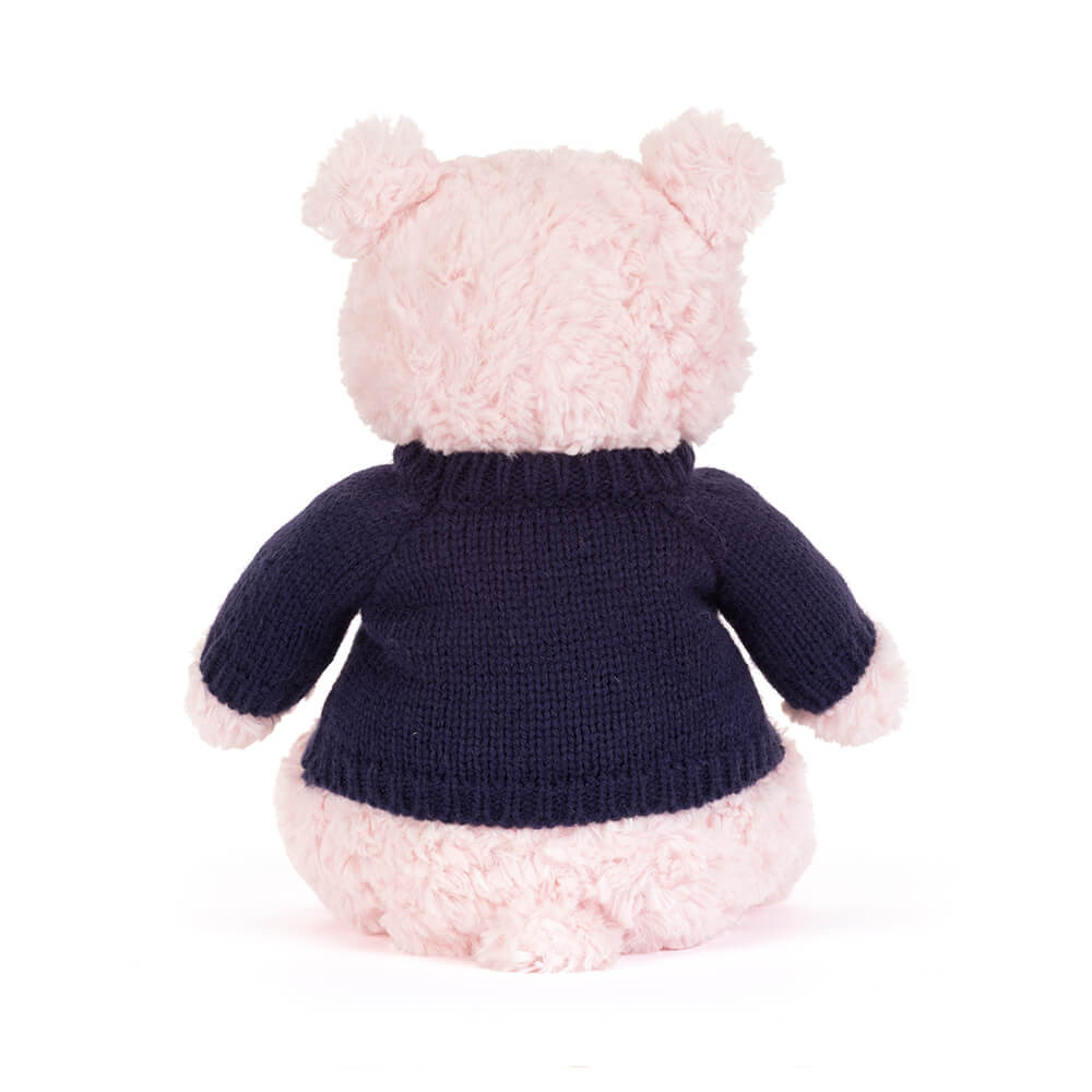 Leola Bear with Personalized Navy Jumper - Official Jellycat