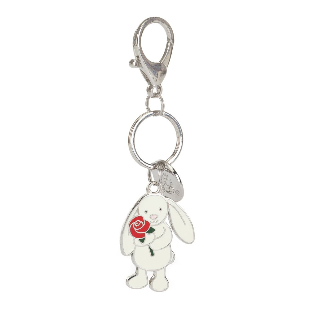 Cream Bunny with Rose Keyring, Main View