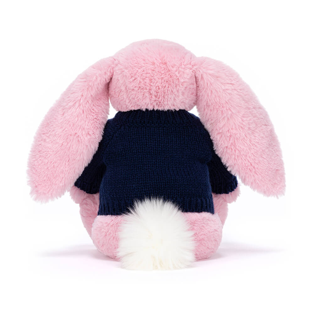 Blushkin Blossom Luxe Bunny with Personalized Navy Jumper