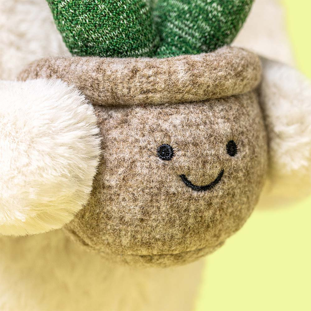 ジェリーキャット　Cream Bunny With Plantうさぎ　ぬいぐるみ Cream Bunny with Plant - Official Jellycat