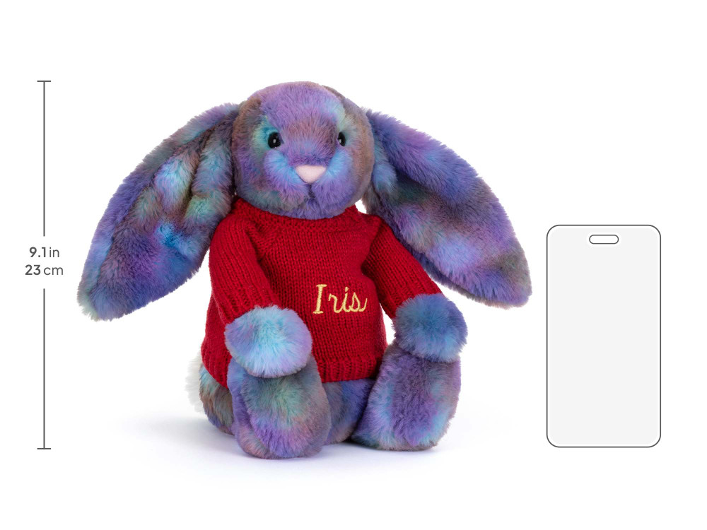 Zodihop Luxe Bunny with Personalized Red Jumper - Official Jellycat