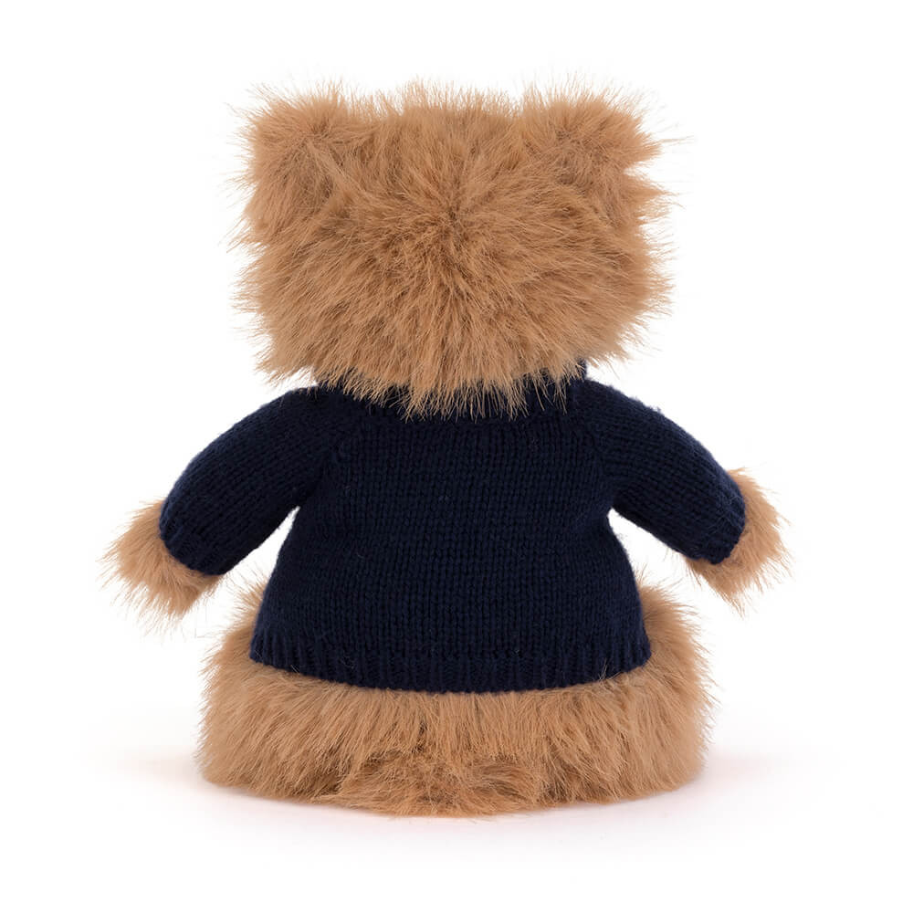 Bartholomew Bear Bouffant with Personalized Navy Jumper - Official