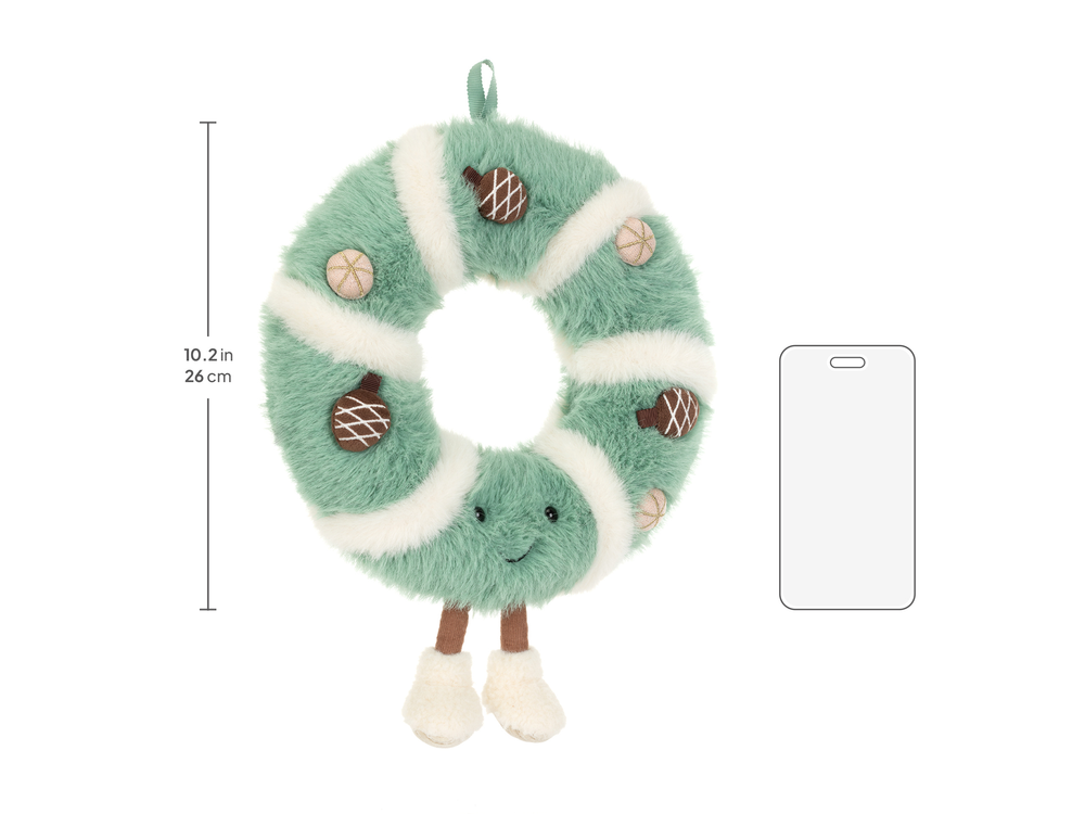 Amuseables Pinecone Wreath, size chart