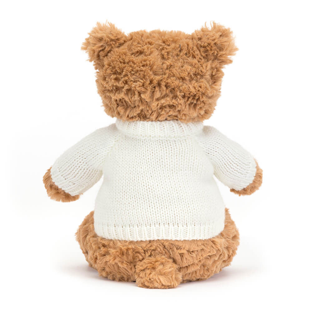 Bartholomew Bear in Personalised Cream Jumper - Official Jellycat