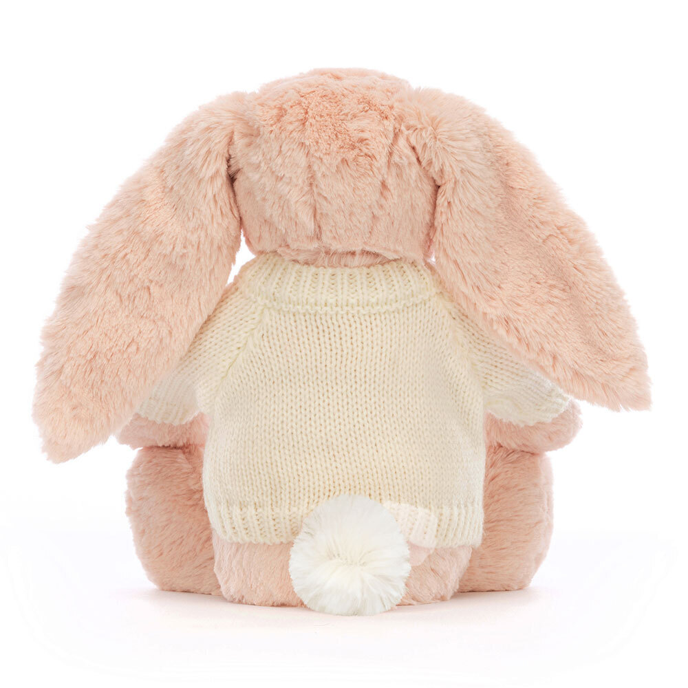 Bashful Blush Bunny with Personalized Cream Jumper - Official Jellycat Bashful Blush Bunny with Personalized Cream Jumper - Official Jellycat