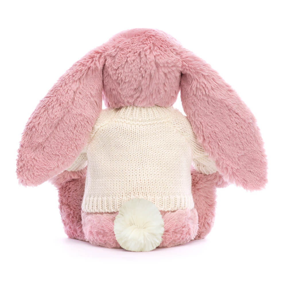 Bashful Tulip Pink Bunny with Personalized Cream Jumper - Official