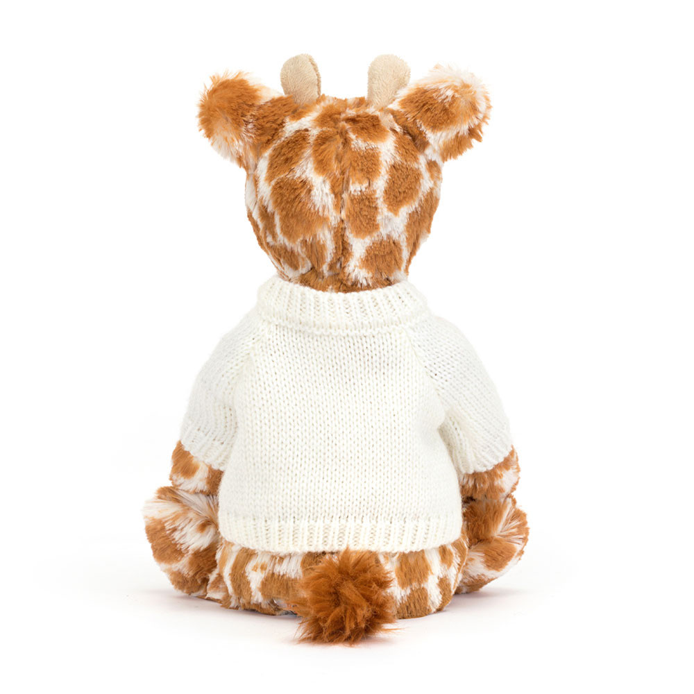 Bashful Giraffe with Personalized Cream Jumper - Official Jellycat