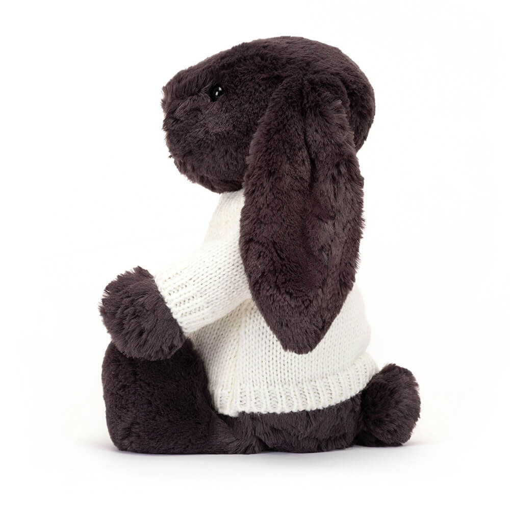 Bashful Inky Bunny with Personalized Cream Jumper - Official Jellycat